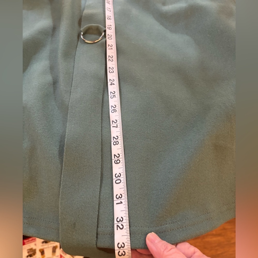 Women’s Hooded Coat M Sage Green Cotton Spandex Snaps Distinctive Details New - Picture 12 of 13